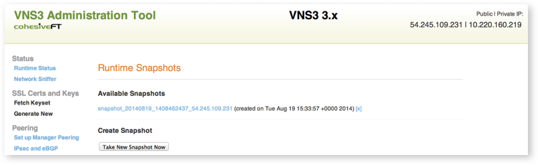 Create a VPN3 Snapshot of the 2.x/3.x Manager
